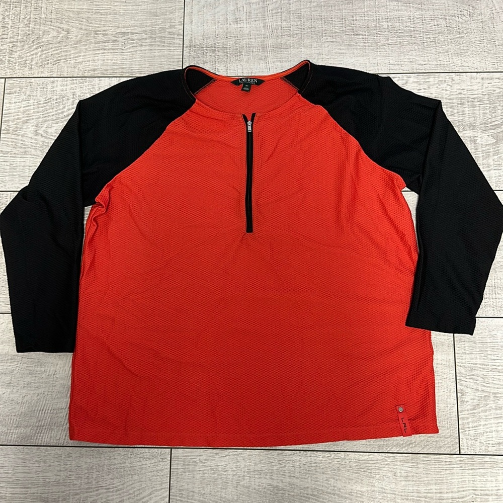 Lauren Ralph Lauren Zip Up Baseball Top Athleisure Active Colorblock